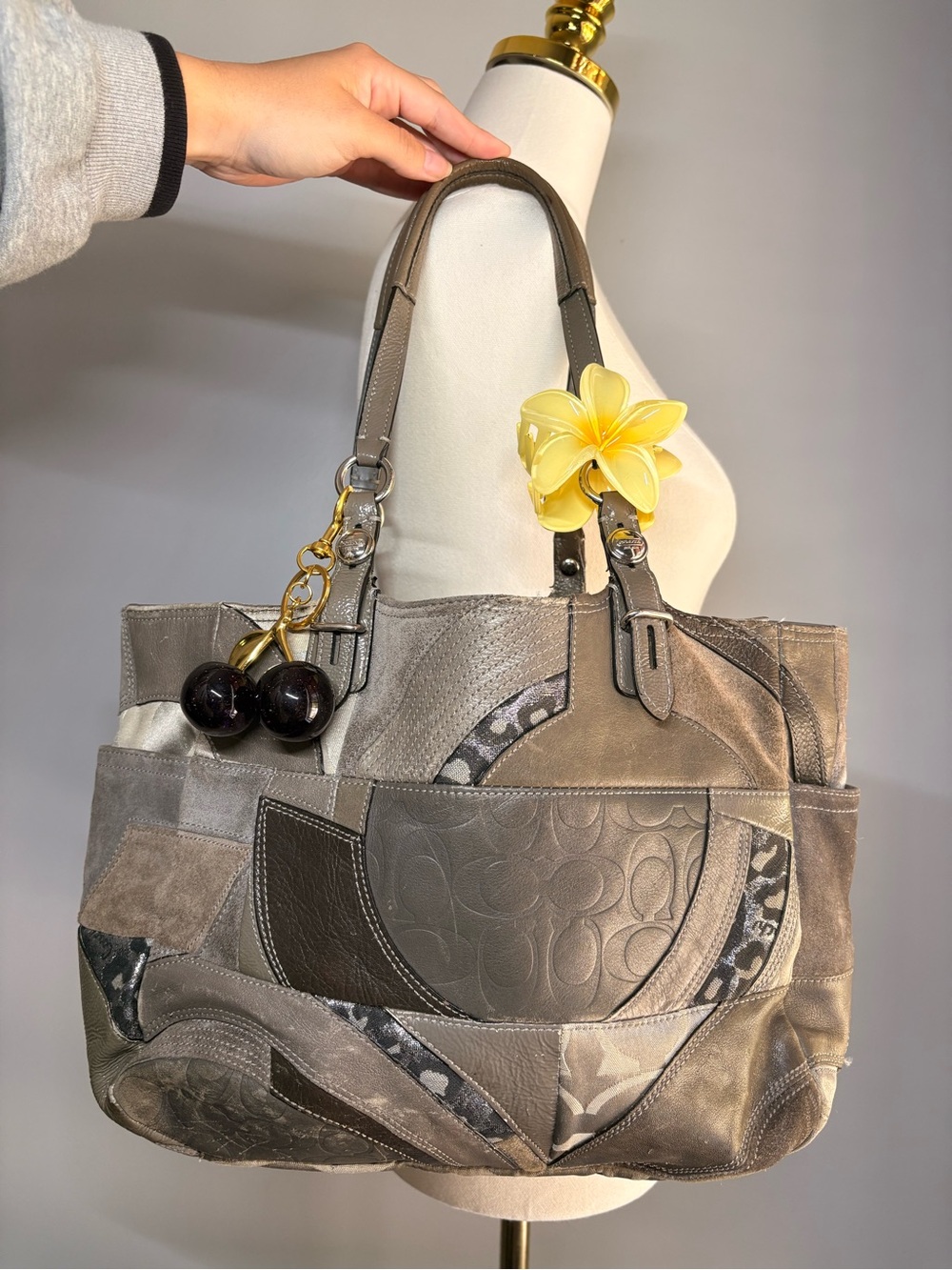 Y2K Coach Ocelot Patchwork Gallery Tote Style F15459